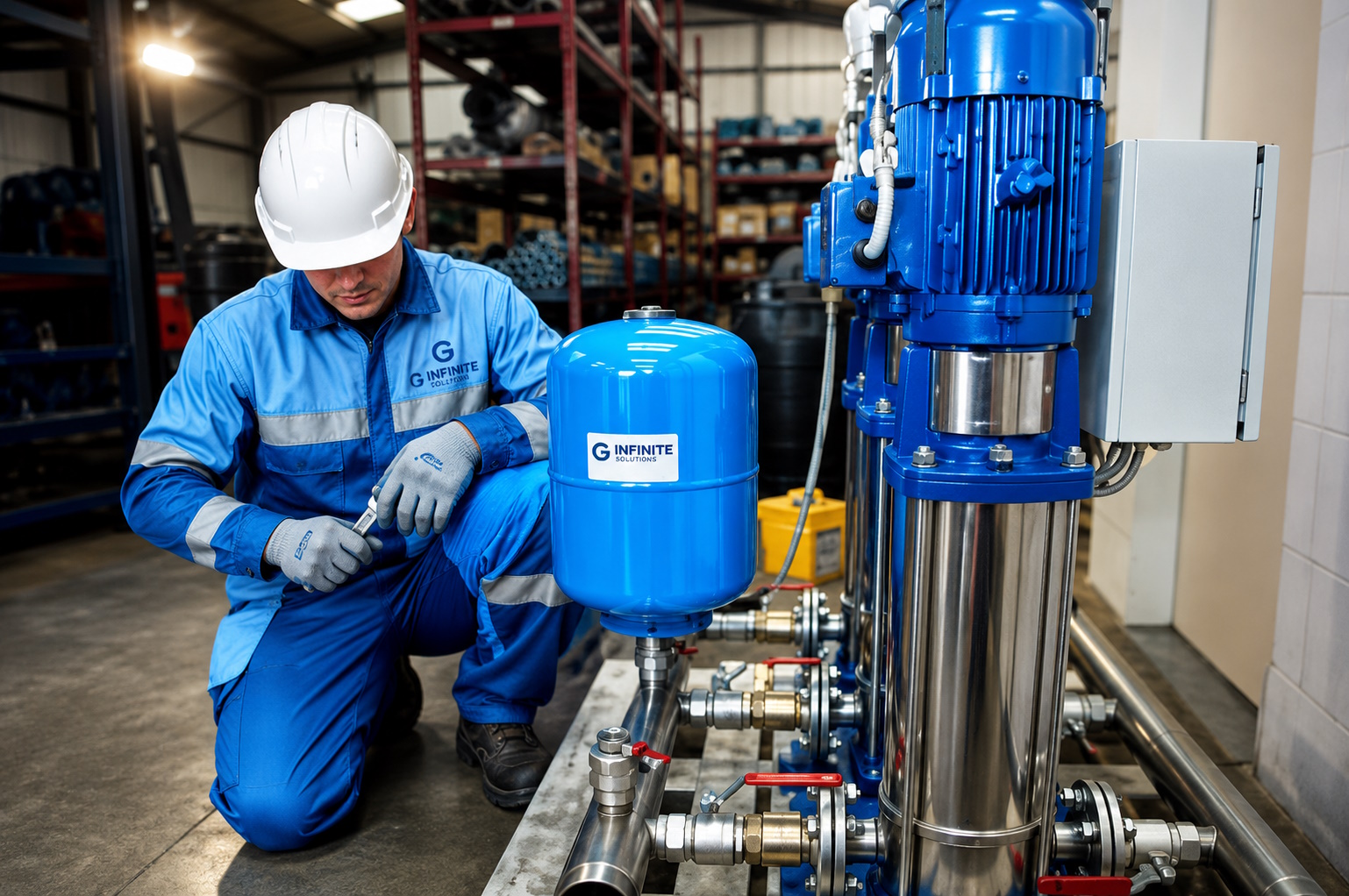 Técnico realizando mantenimiento industrial